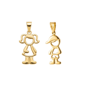 Pendente Menino/Menina Banhado a Ouro