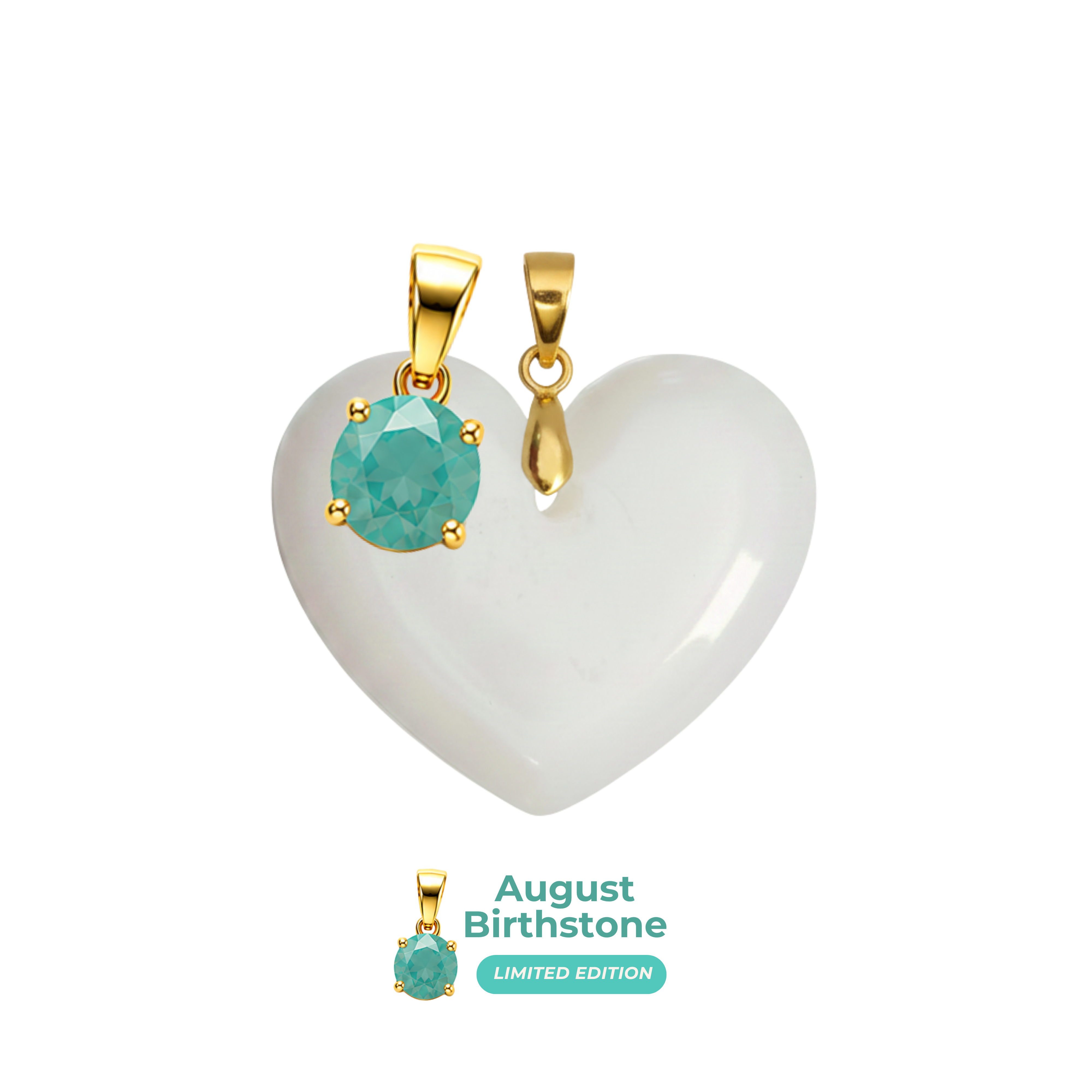 Chubby Heart with Birthstone Pendant