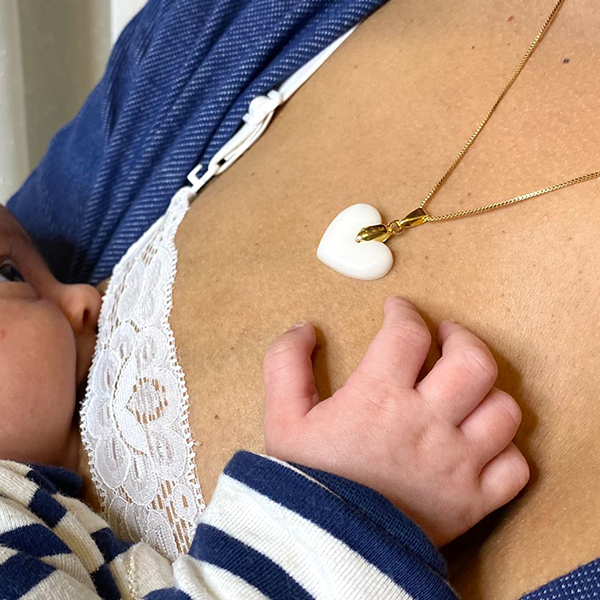 Chubby Heart Pendant - Breastmilk jewelry