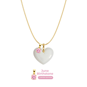 Cœur Rondouillard avec Chaîne et Pendentif du Mois de Naissance