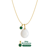 Mini Goccia Paffuta con Catena e Ciondolo del Mese di Nascita