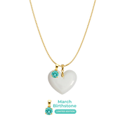 Cœur Rondouillard avec Chaîne et Pendentif du Mois de Naissance