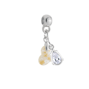 Mini Twisted Heart Gold Leaf with Zirconia Drop