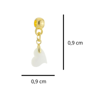 Mini Coração Torcido com Gota Zircônia