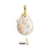 Chubby Mini Drop with Gold Leaf and Zirconia Drop