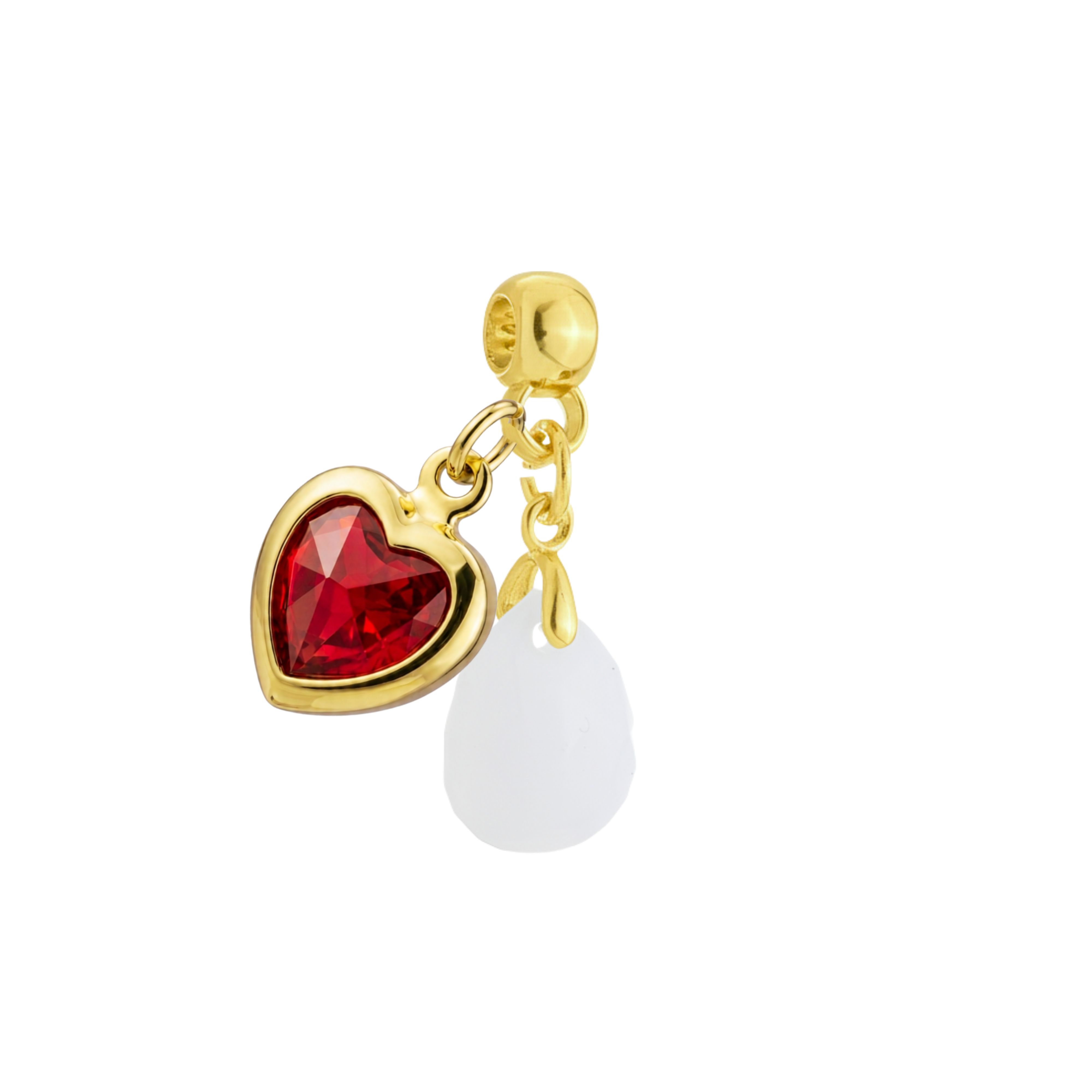 Mini Gota Lapidada com Coração Rubi