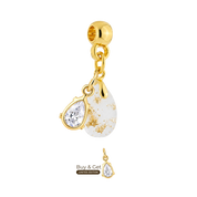 Mini Drop with Gold Leaf and Zirconia Drop