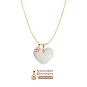 Cœur Rondouillard avec Chaîne et Pendentif du Mois de Naissance