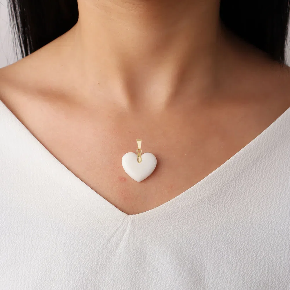 Chubby Heart Pendant - Breastmilk jewelry